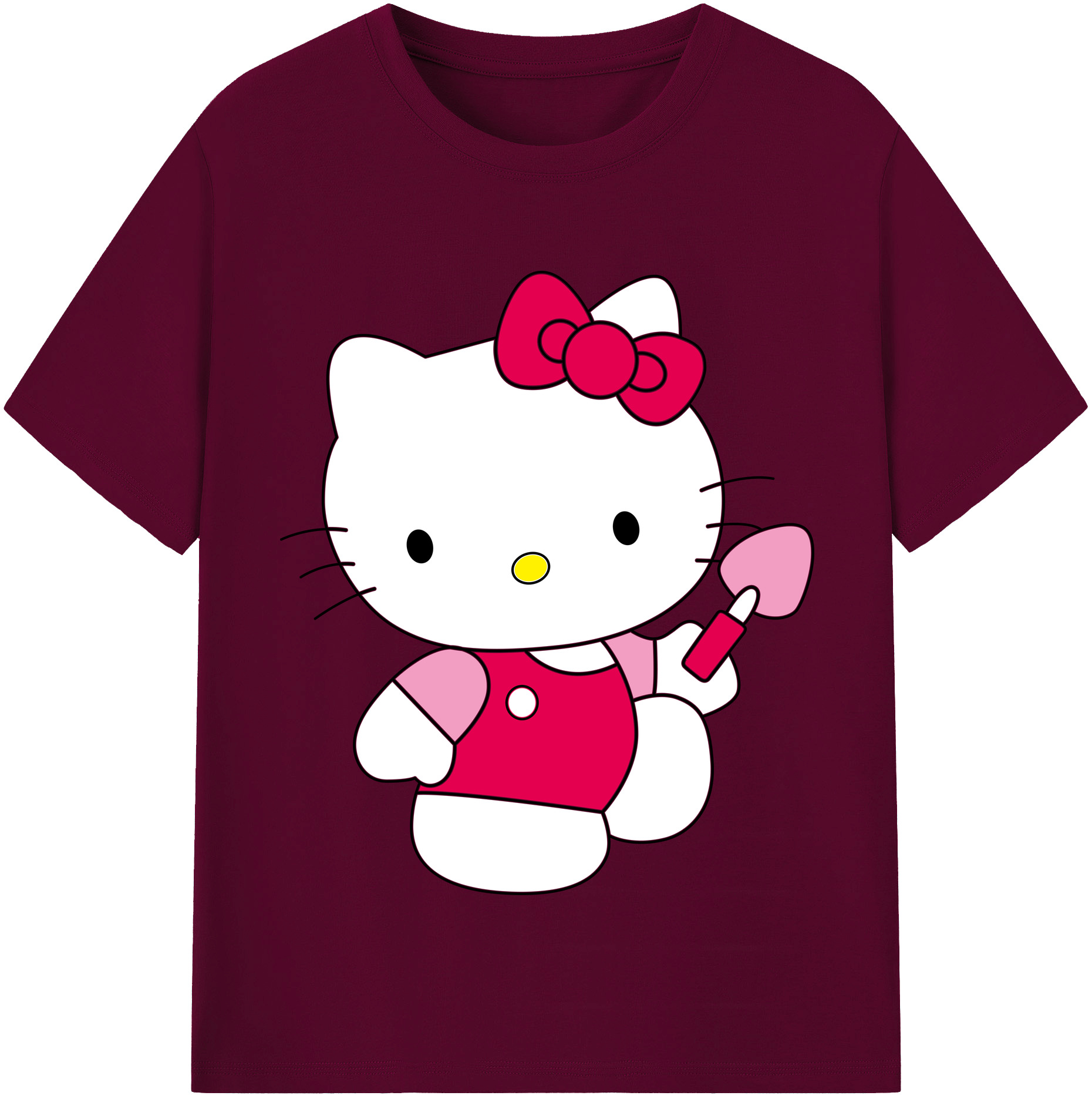 （画像用） Hello Kitty ハローキティ レディースカジュアルプリントTシャツ（綿100％）